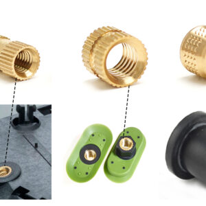 High-precision brass, stainless steel, and aluminum threaded inserts manufactured by VF Decolletage