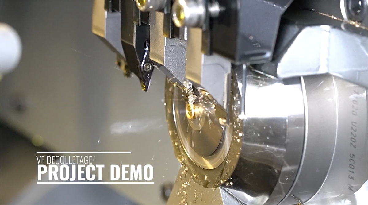 VF Decolletage Swiss CNC Lathe machine for precision machining of brass, aluminum, and stainless steel
